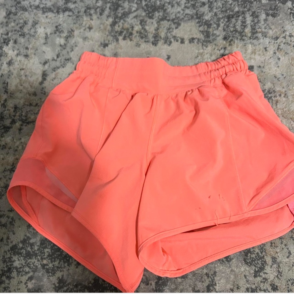 Lululemon Athletica Bright Coral Athletic Shorts
